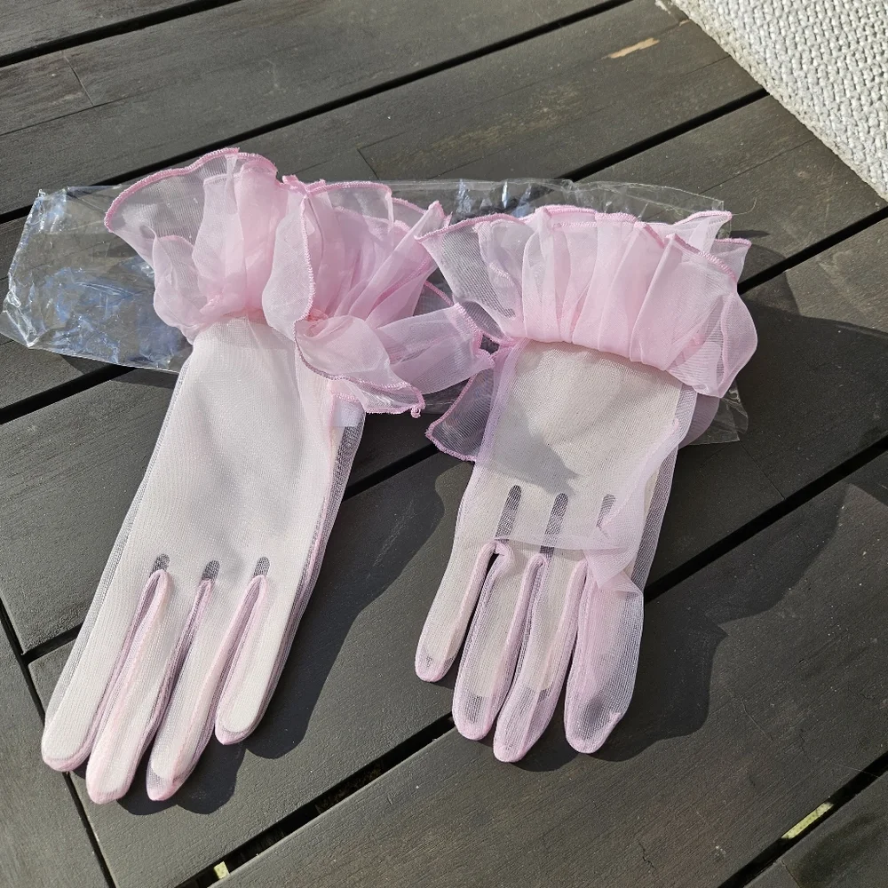 Vintage 60s Gloves Pink Old HOLLYWOOD Gloves Chic Mod Gift Bnip